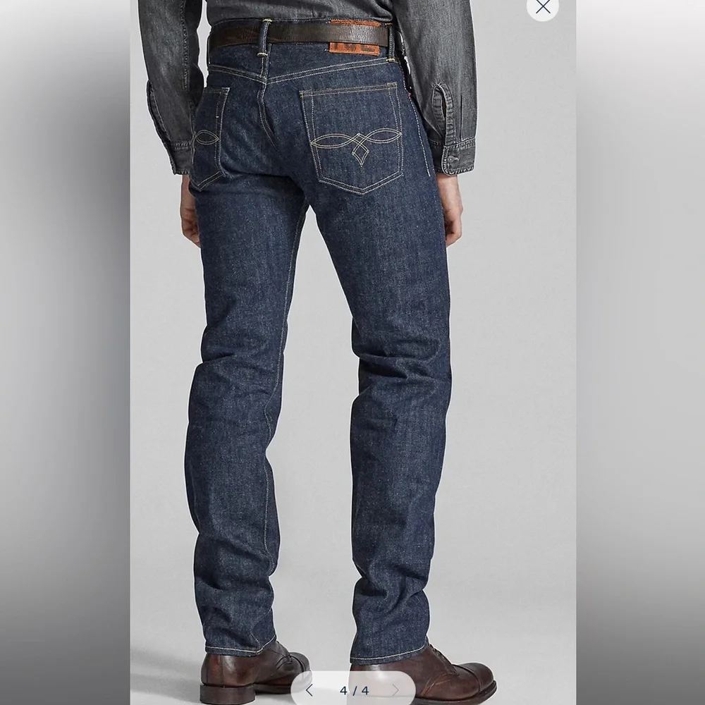 RRL Ralph Lauren Selvedge Sanforized Low Straight Denim Jeans - Picture 4 of 17